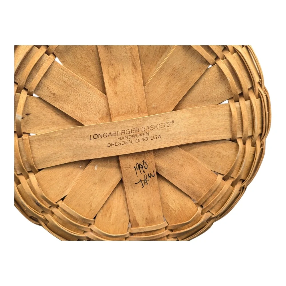 VTG Longaberger Round Handwoven‎ Basket 10